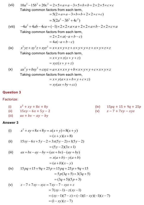 NCERT Solutions for Maths Class 8 Chapter 14 Exercise 14.1