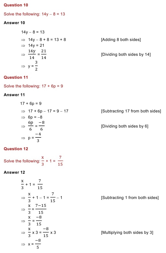 NCERT Solutions for Maths Class 8 Chapter 2 Exercise 2.1