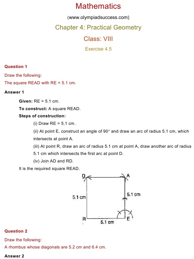 NCERT Solutions for Maths Class 8 Chapter 4 Exercise 4.5