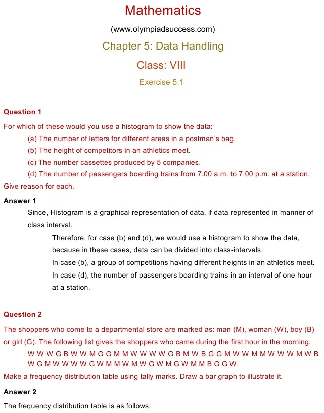 NCERT Solutions for Maths Class 8 Chapter 5