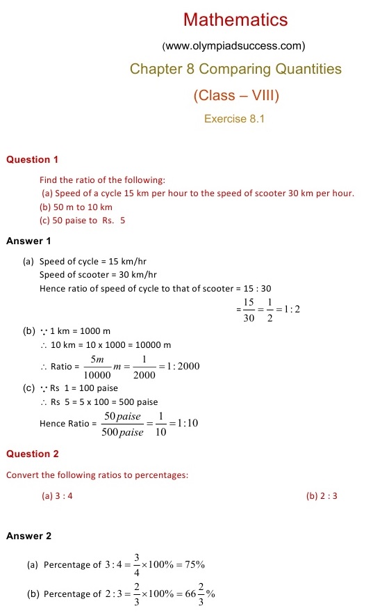 NCERT Solutions for Maths Class 8 Chapter 8