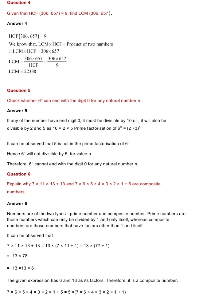 NCERT Solutions for Maths Class 10 Chapter 1 Exercise 1.1