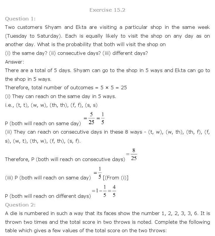 ncert maths class 10 chapter 15 solutions