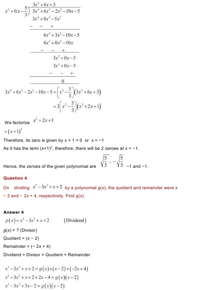 NCERT Solutions for Maths Class 10 Chapter 2 Exercise 2.3