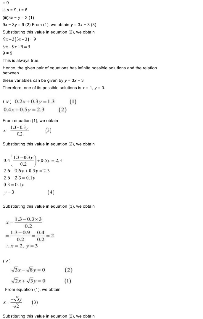 Ncert Solutions For Class 10 Mathematics Chapter 3 Pair Of Linear Equations In Two Variables 4149