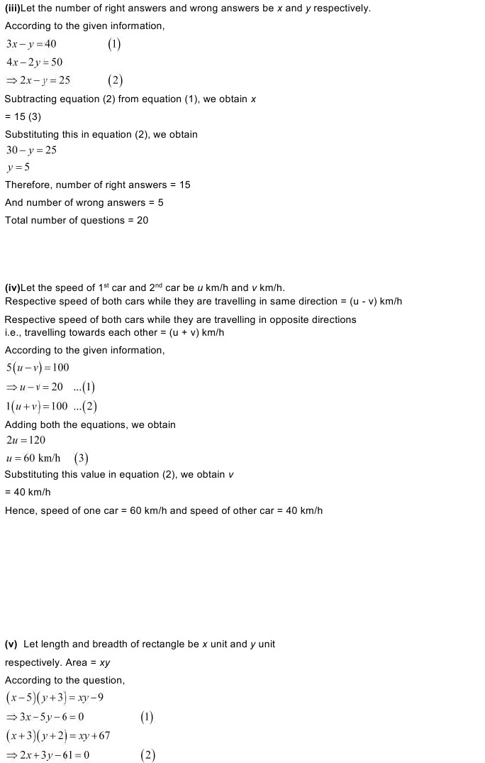 NCERT Solutions for Maths Class 10 Chapter 3 Exercise 3.4