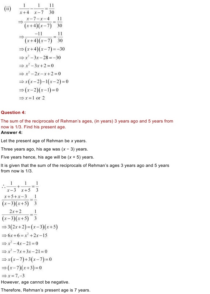 NCERT Solutions for Maths Class 10 Chapter 4 Exercise 4.2