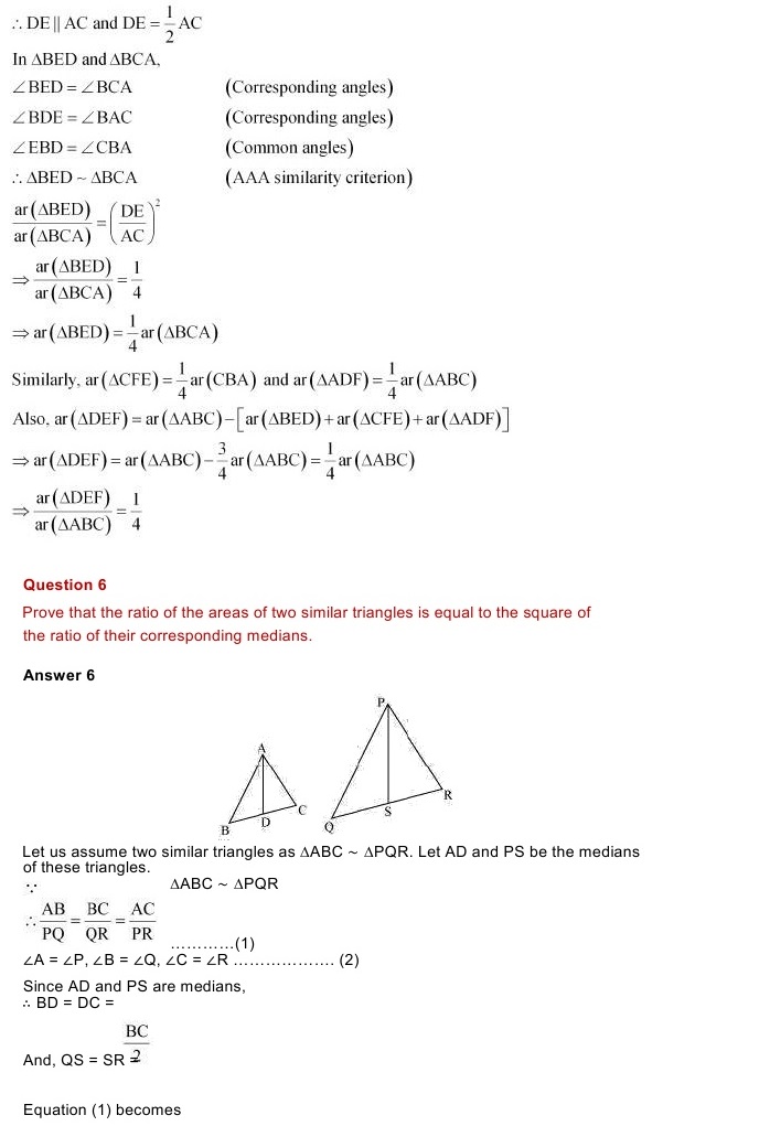 NCERT Solutions for Maths Class 10 Chapter 6 Exercise 6.3