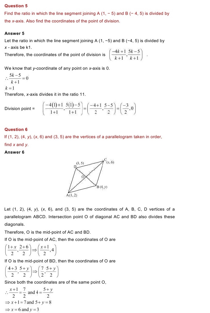 NCERT Solutions for Maths Class 10 Chapter 7 Exercise 7.1