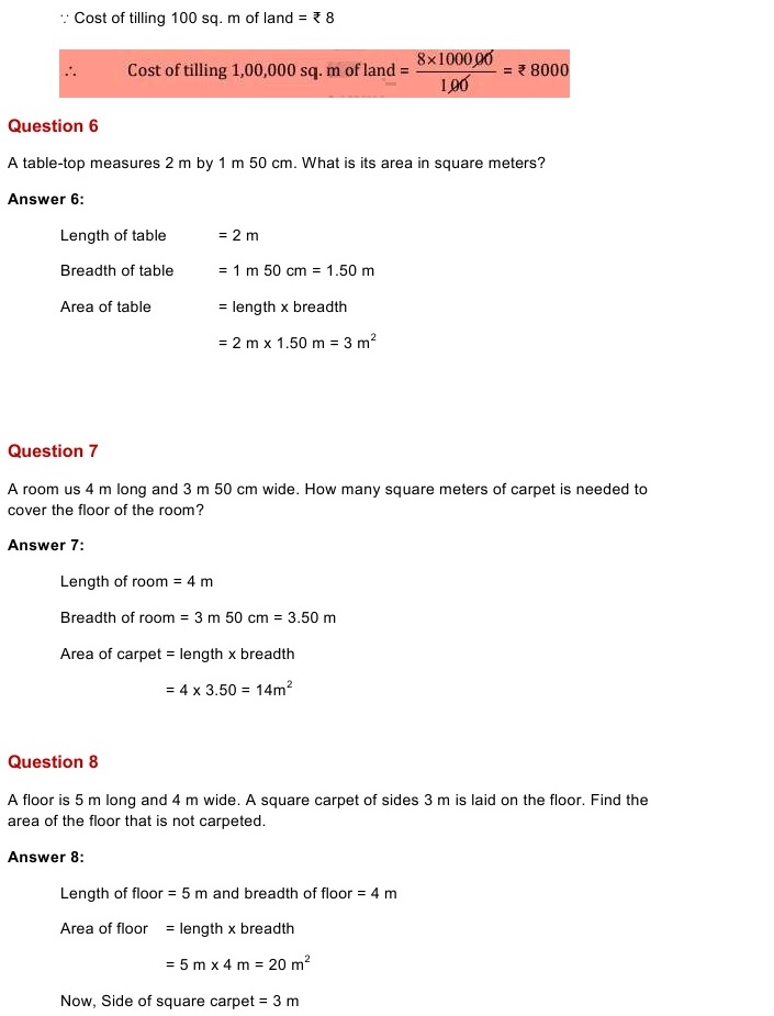 NCERT Solutions for Maths Class Chapter Exercise 