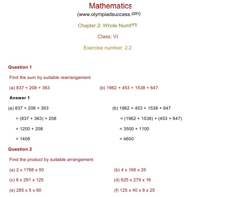 NCERT Solutions for Maths Class 6 Chapter 2