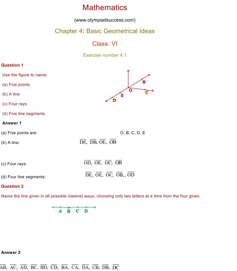 NCERT Solutions for Maths Class 6 Chapter 4