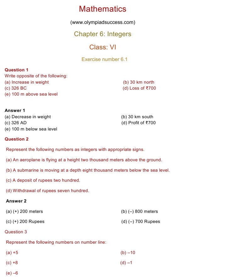 NCERT Solutions for Maths Class 6 Chapter 4