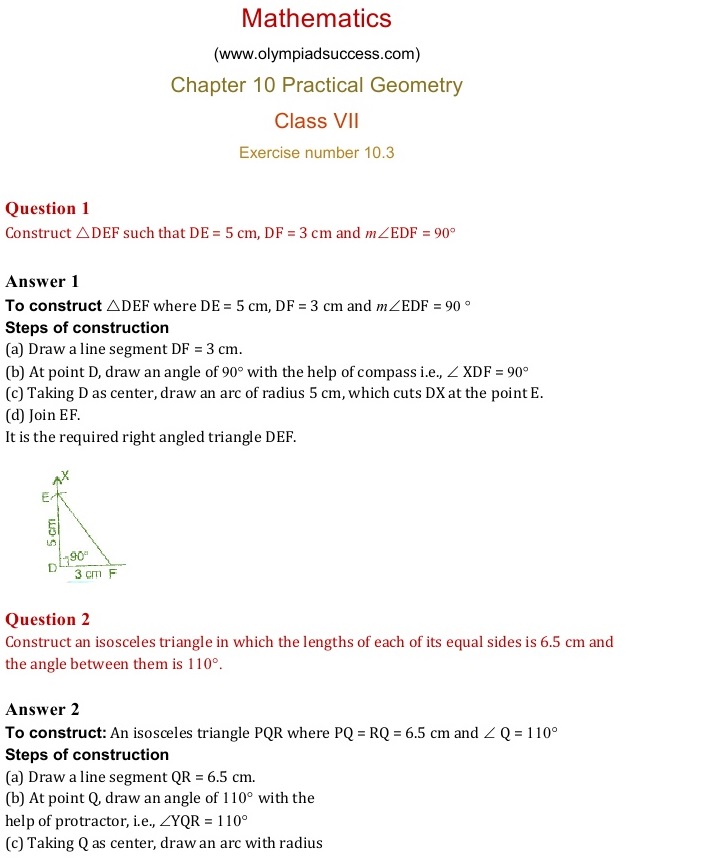 NCERT Solutions for Maths Class 7 Chapter 10 Exercise 10.3