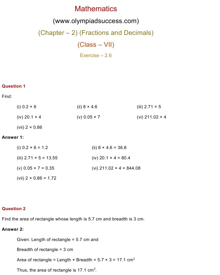 NCERT Solutions for Maths Class 7 Chapter 2