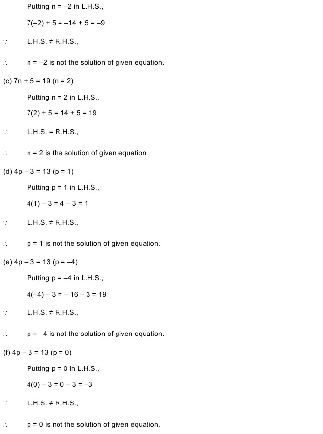 NCERT Solutions for Maths Class 7 Chapter 4 Exercise 4.1
