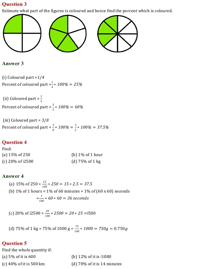 NCERT Solutions For Class 7 Mathematics Chapter 8 Comparing Quantities 